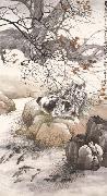 Cheng Zhang Two Cats Spying on Fishes